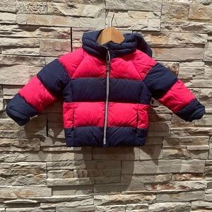 Ralph Lauren  Baby Down Puffer Hooded Jacket, Color Pink/ Blue, Size 24 M